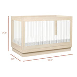 Babyletto Harlow Acrylic 3-in-1 Convertible Crib with Toddler Bed Conversion Kit