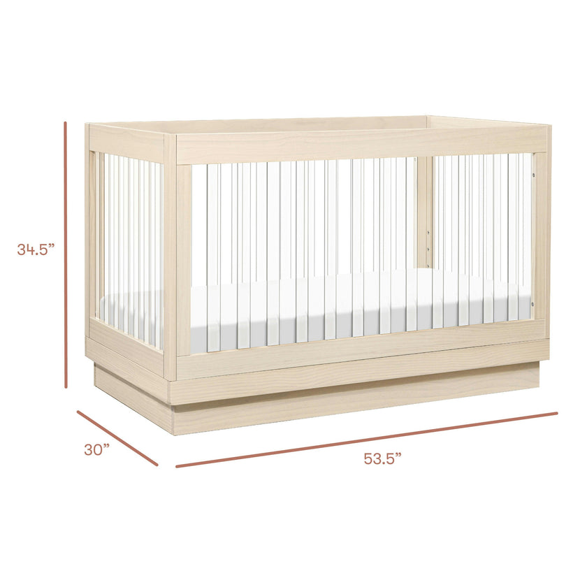 Babyletto Harlow Acrylic 3-in-1 Convertible Crib with Toddler Bed Conversion Kit