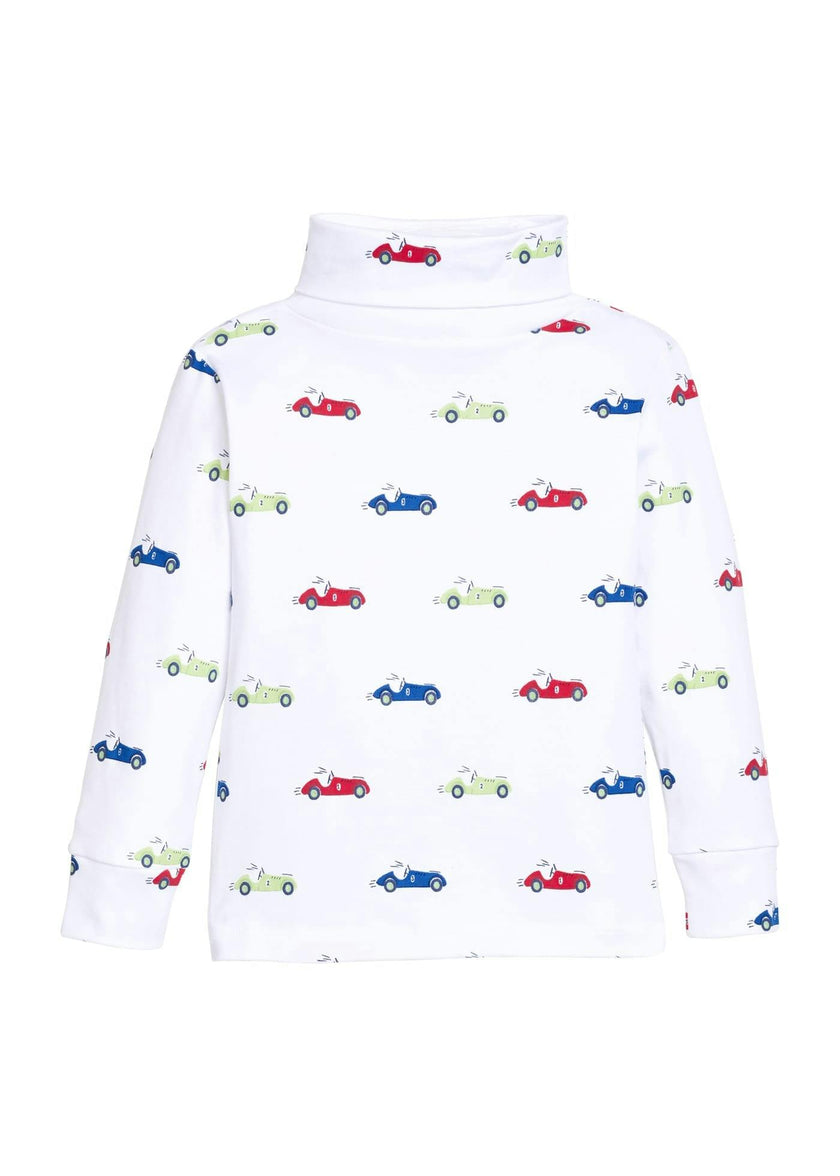 Printed Turtleneck - Race Cars