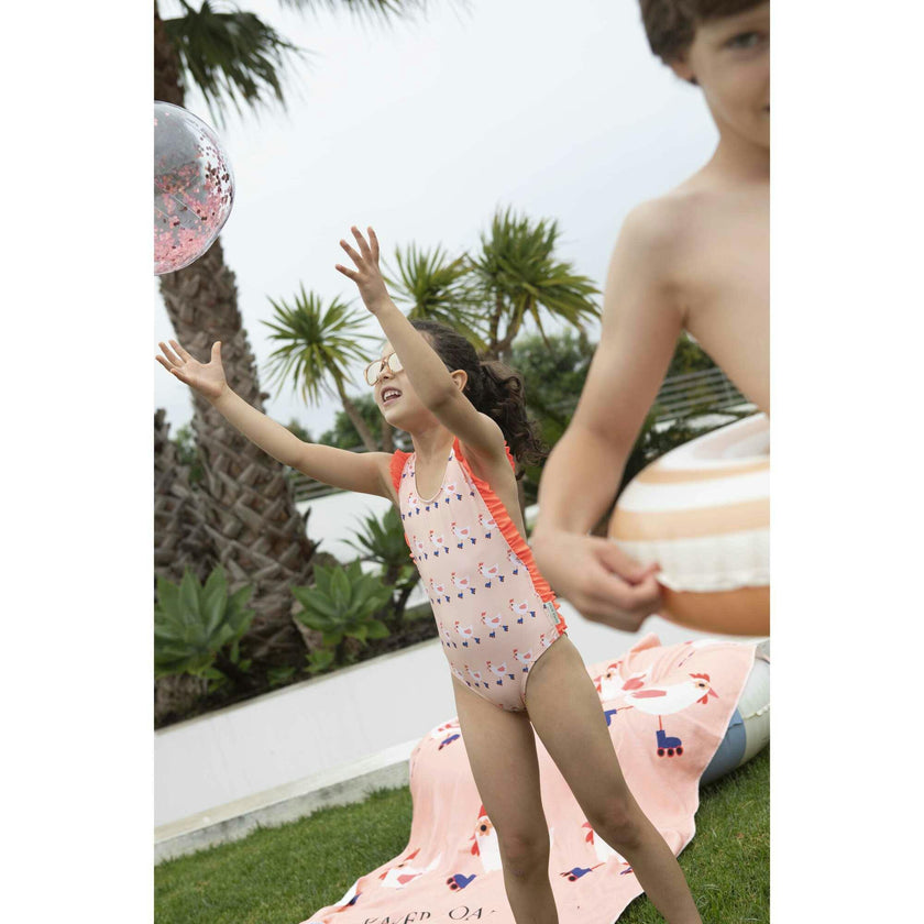 Cool chicken Large Beach Towel