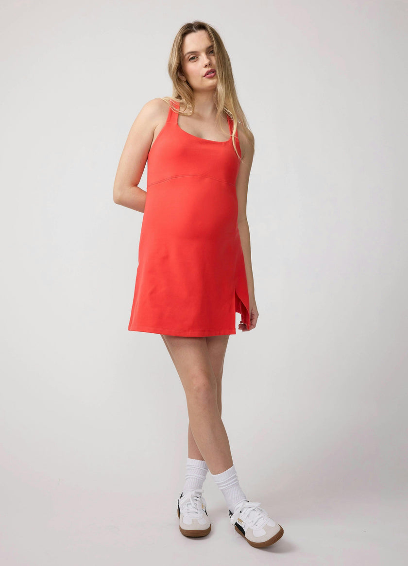Maternity Active Dress with Built-In Shorts & Double Layer Bra