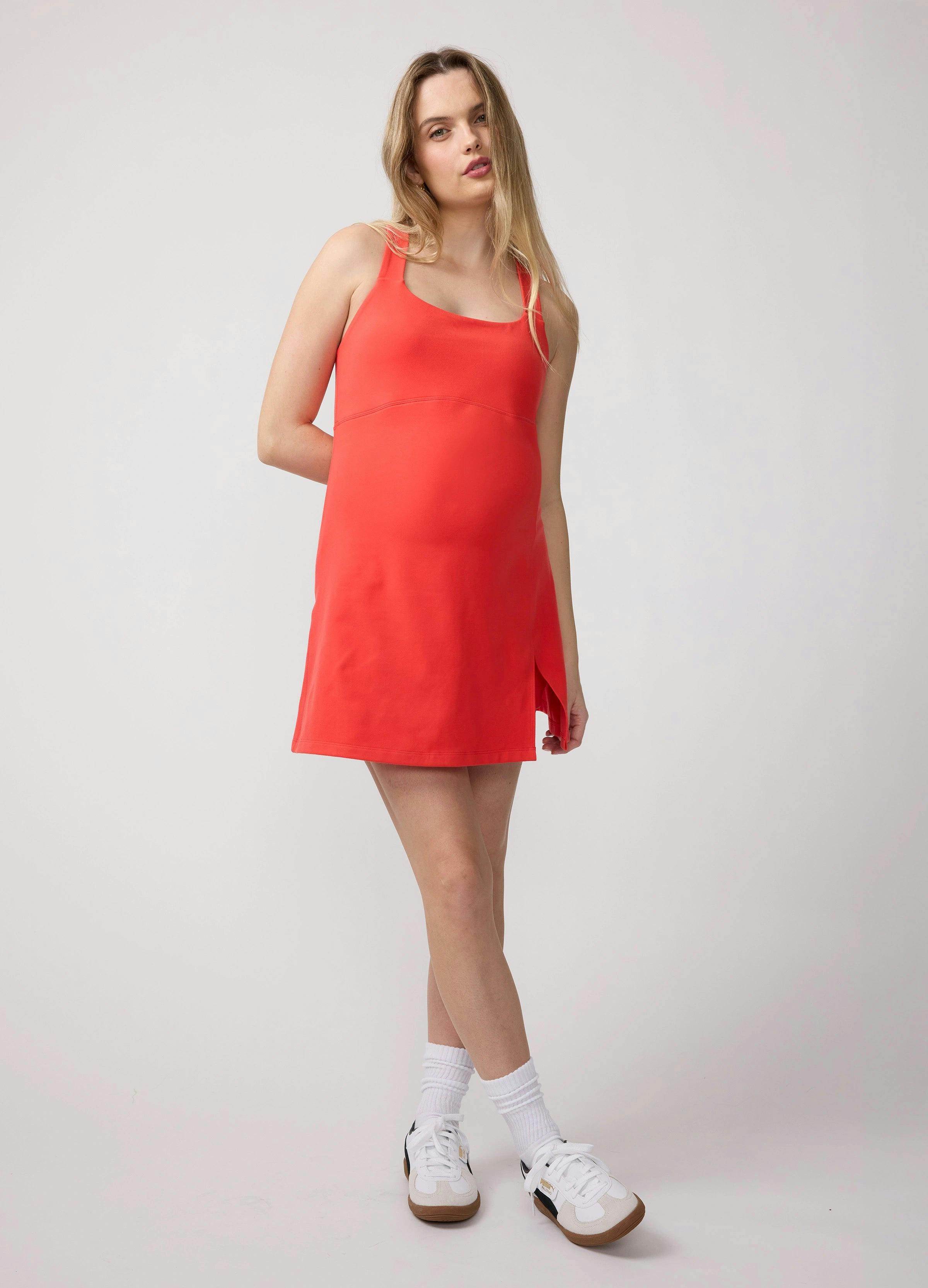 Maternity Active Dress with Built-In Shorts & Double Layer Bra
