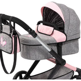 Bayer Design Dolls: Pram Xeo - Grey & Pink