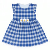 Plaid Seersucker Dress With Flowers