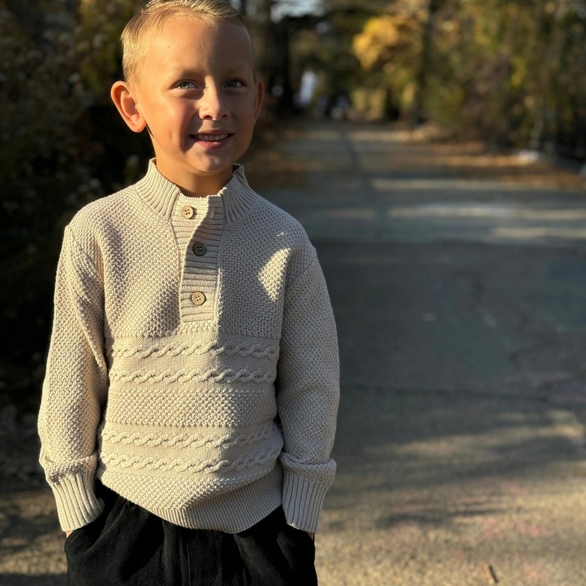 CABLE Beige Sweater