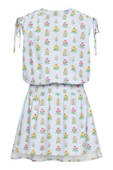 Helen Dress Blue Floral Block Print