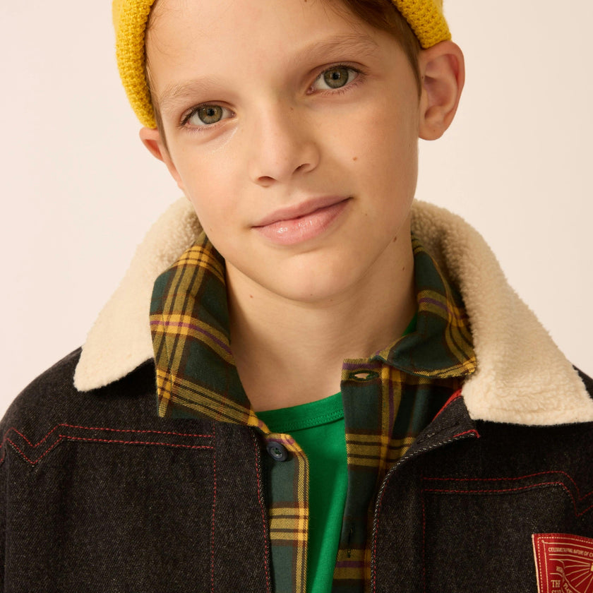 Organic Waffle Knit Beanie in Brass Yellow