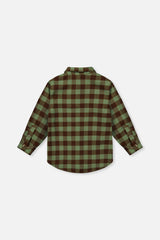 Brushed Flannel Shirt Green And Brown Plaid