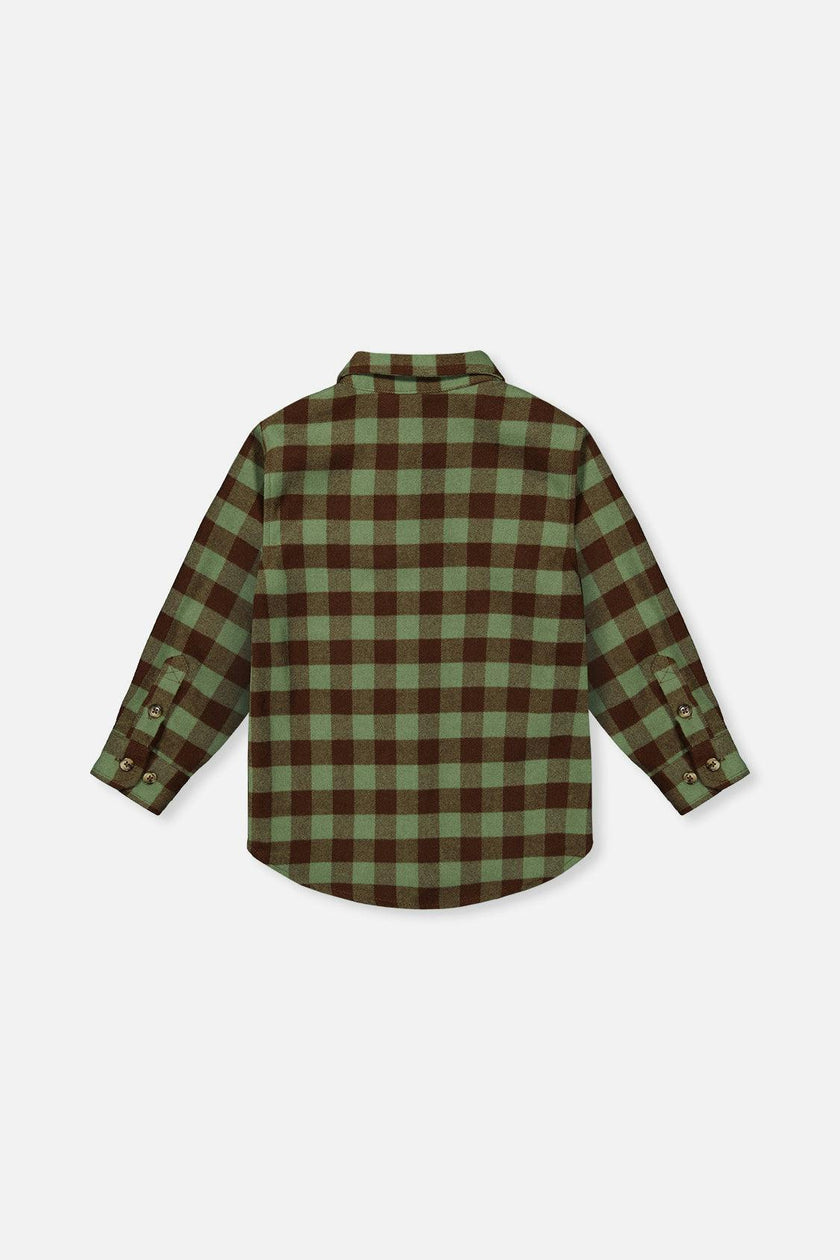 Brushed Flannel Shirt Green And Brown Plaid