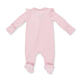 Solid Peachskin - 2 Way Ruffle Sleeve Zipper Footie