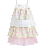 Tiered Warm Floral Dress Set, Yellow