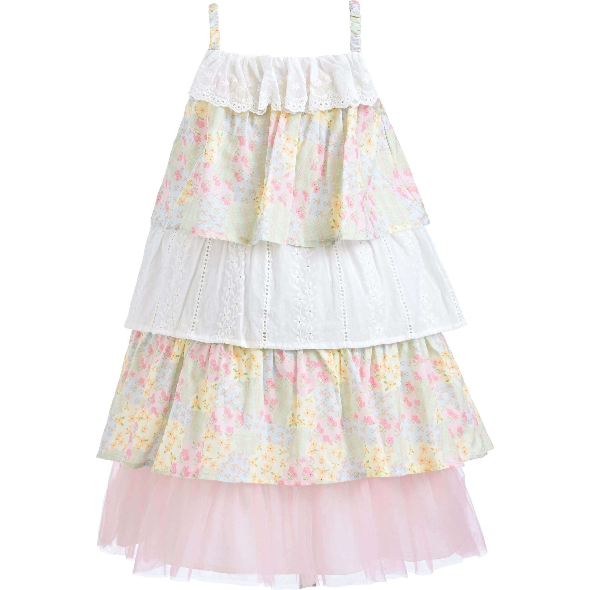 Tiered Warm Floral Dress Set, Yellow