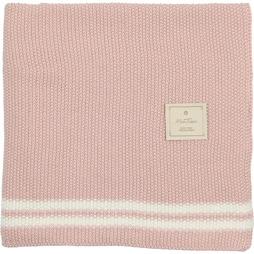 Duo Stripe Chunky-Knit Blanket