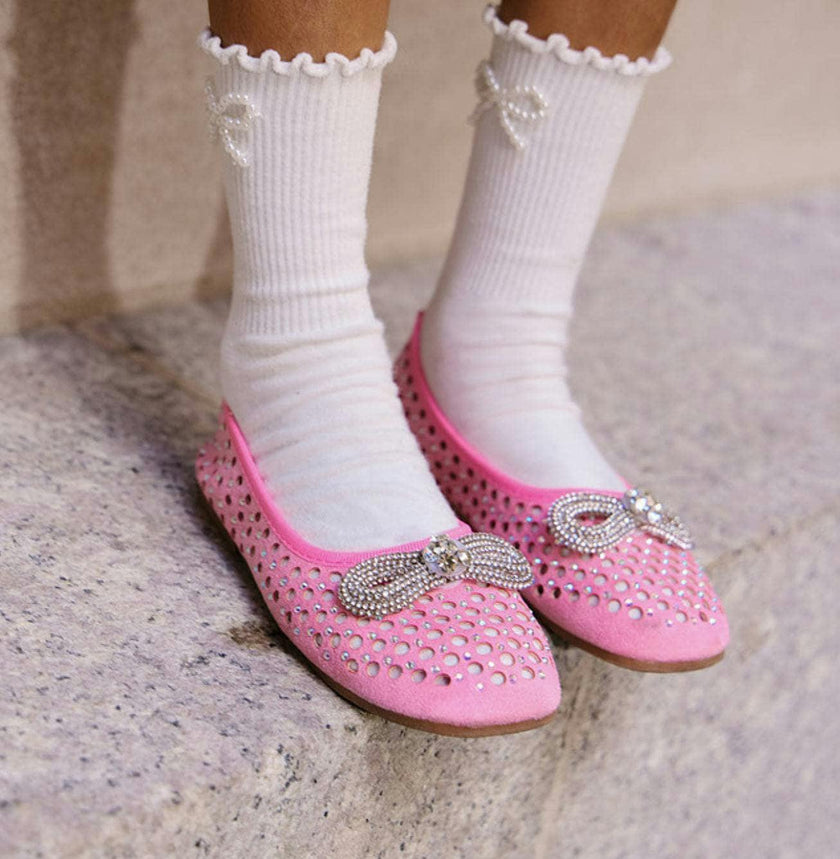 Pink Sparkle Bow Ballet Flat