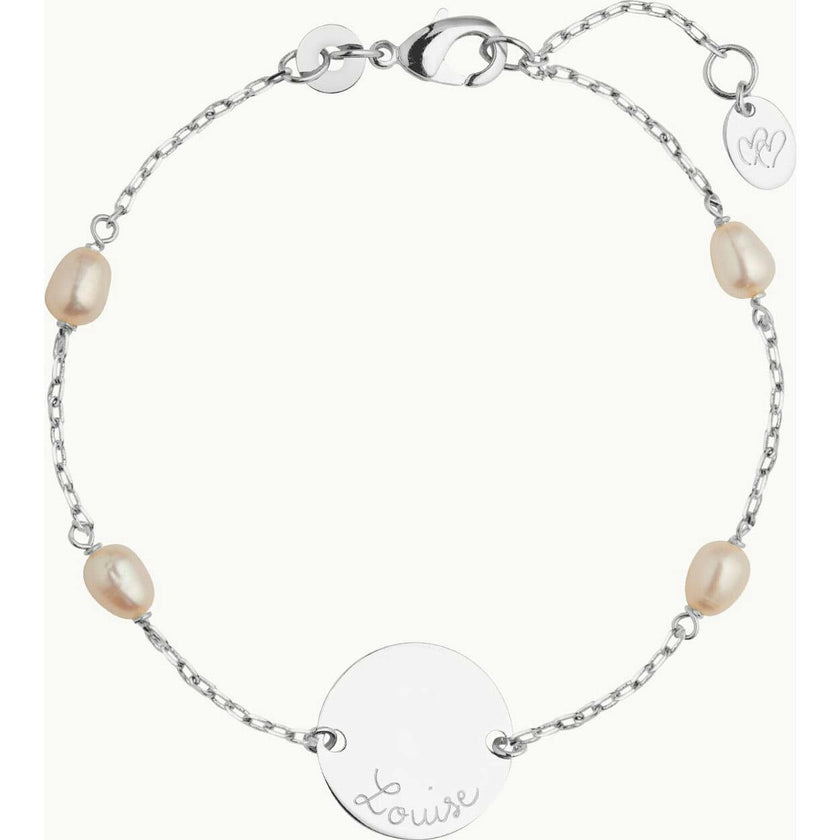 Personalized Pearl Pastille Chain Bracelet, Sterling Silver