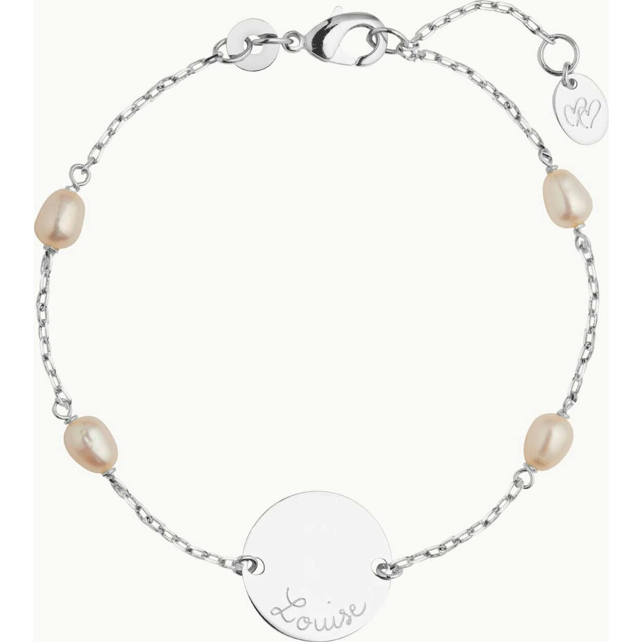 Personalized Pearl Pastille Chain Bracelet, Sterling Silver