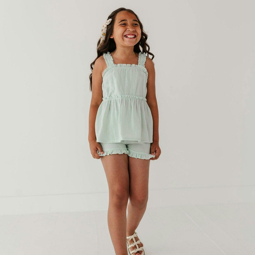 Ruffle Gauze Tank