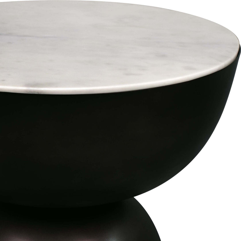 Atarah 20" Contemporary Natural Marble/Metal Handmade Hourglass End Table