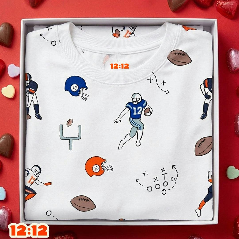 The Organic Long Sleeve Pajama Set [Football]