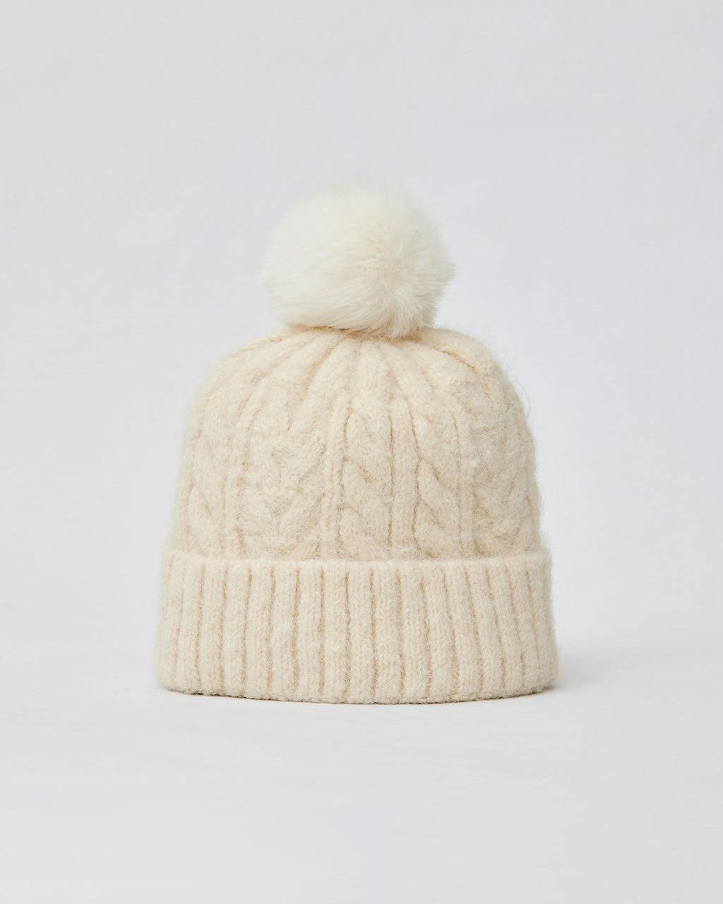 Alpine Cable Beanie with Pom