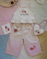 Crochet Clip Set in Strawberry Daisy