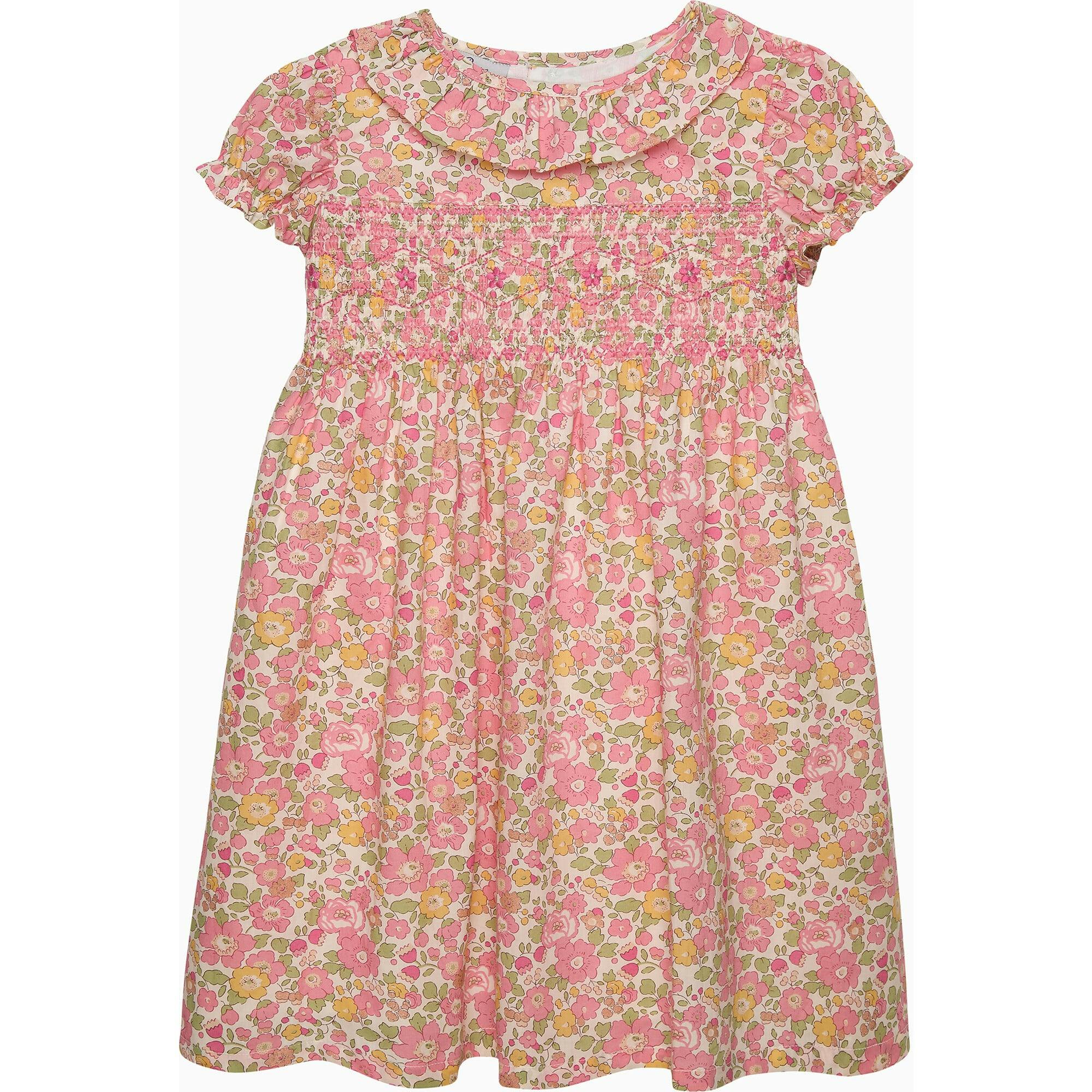Peach Sparkle Betsy Smocked Dress