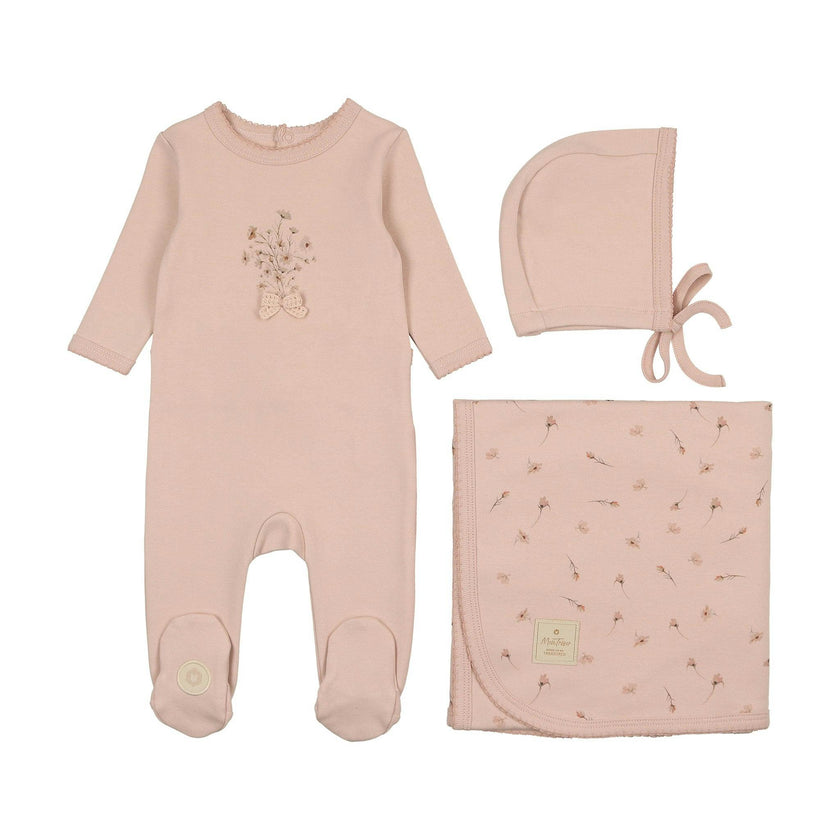 Nature's Florals Layette Set Ivory & Rose