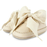 Lonny Chiffon Bow Small Wavy Edge Leather Shoes