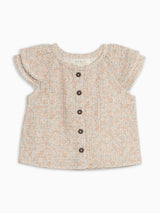 Nelly Muslin Ruffle Sleeve Top - Belmont Floral / Shell + Powder