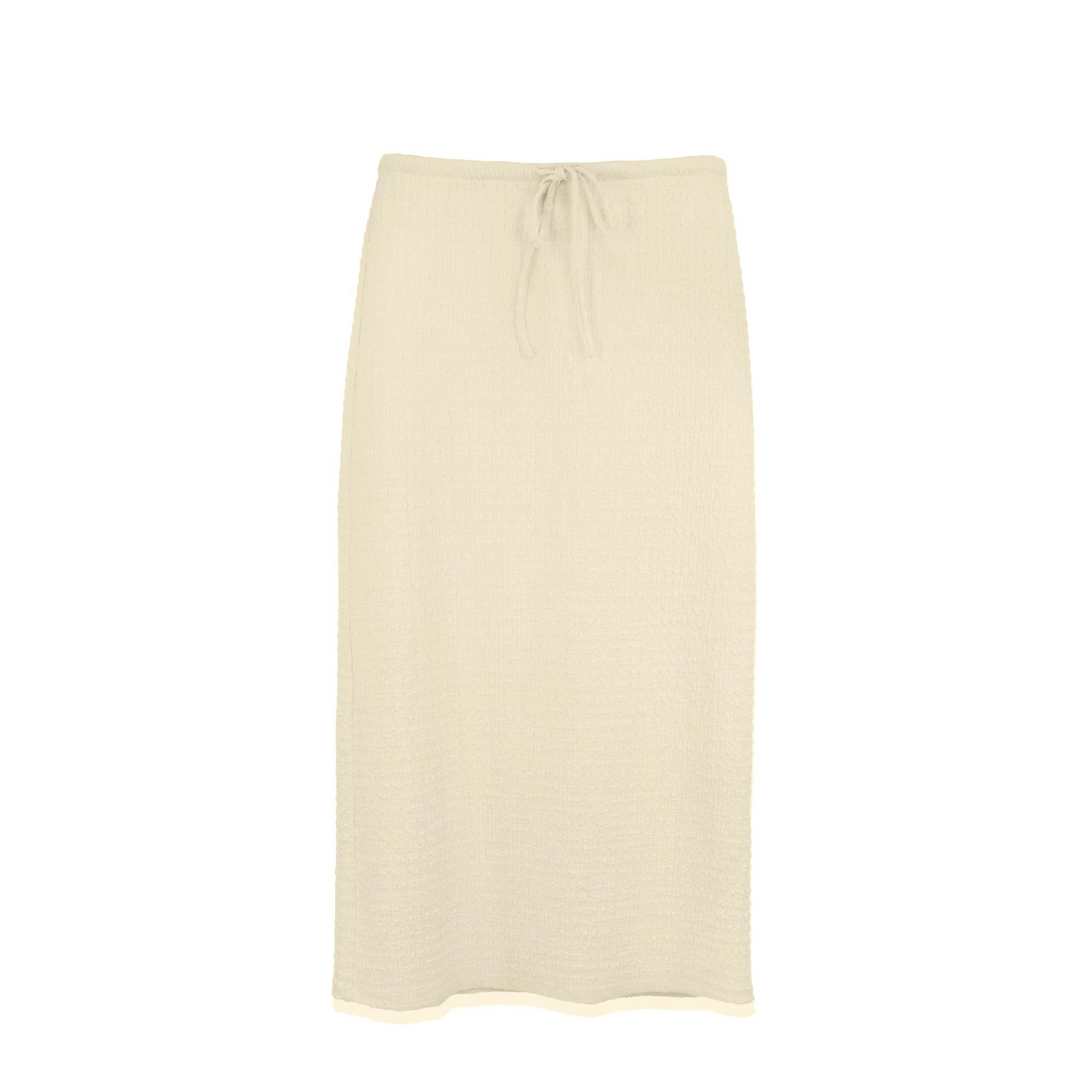 CRINKLE CREAM SKIRT