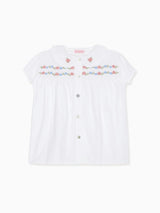 White Gingham Juana Girl Shirt