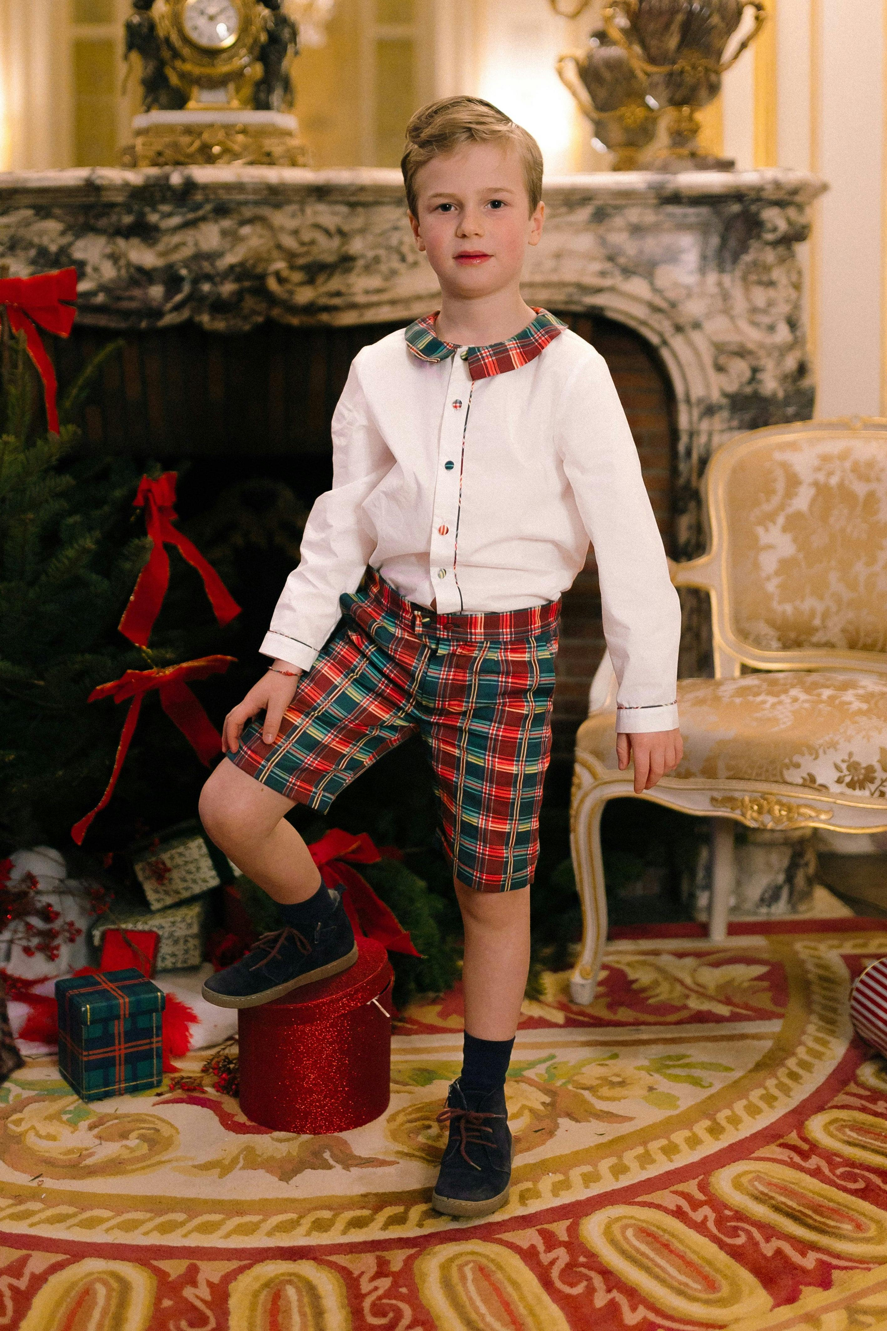 WILLIAM TARTAN ROUGE DRESSY SET