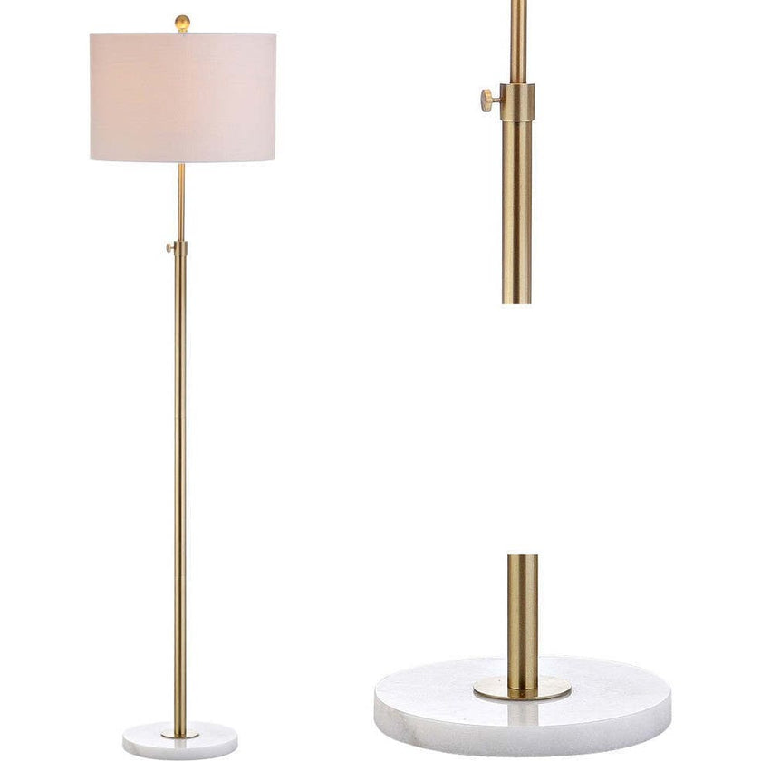 June 65" Adjustable Metal/Marble LED Floor Lamp