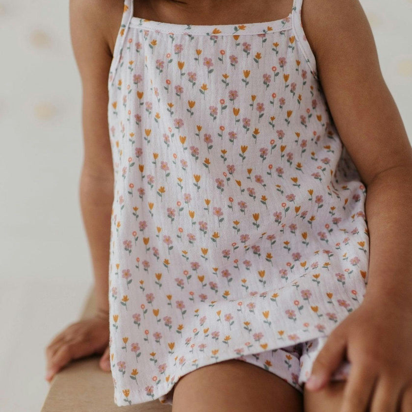 Girl's Gauze Tank & Short Set