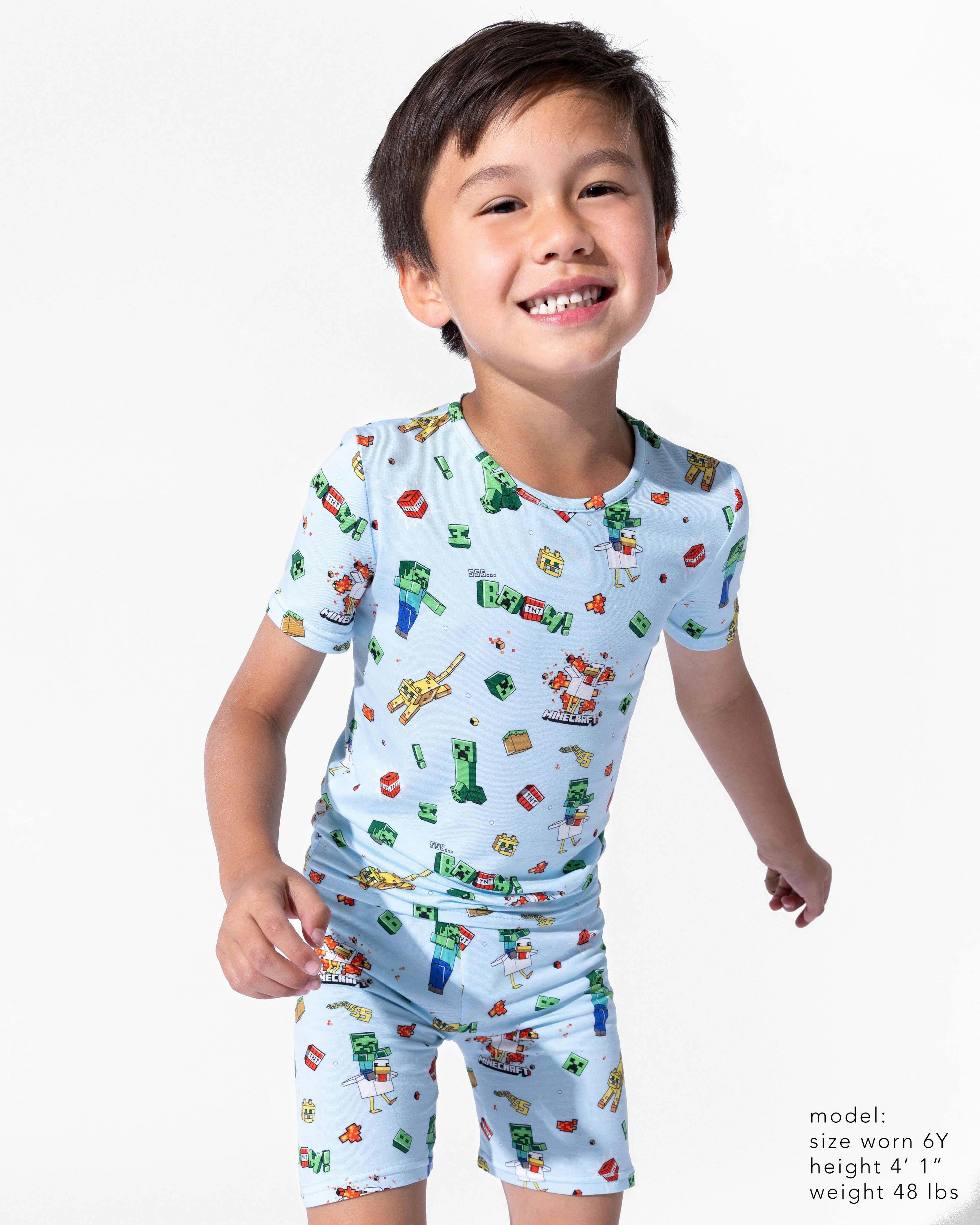 Minecraft: Chicken Jockey Bamboo Kids Pajama Short Set
