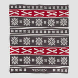 Custom Personalized Winter Holiday Sustainable Knit Throw Blanket - Fair Isle with Skis