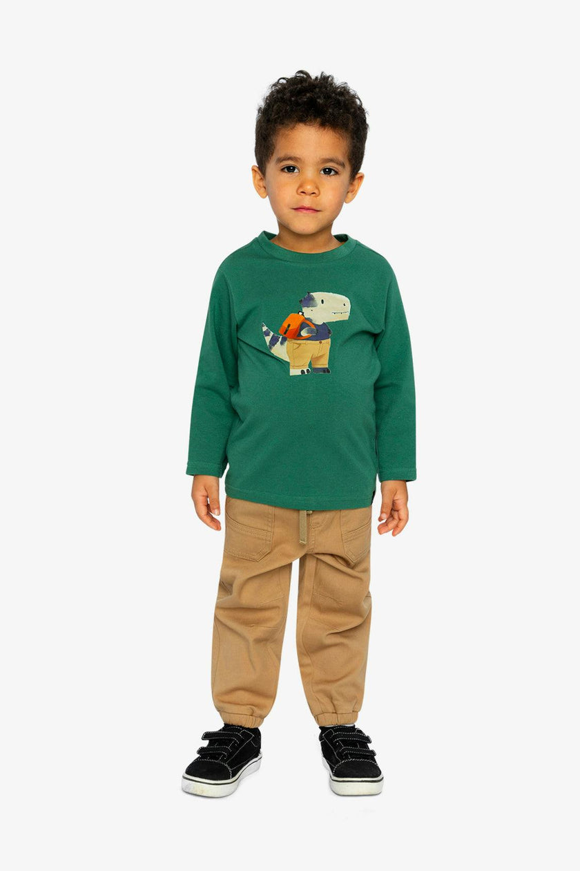 Long Sleeve Organic Cotton T-Shirt Green