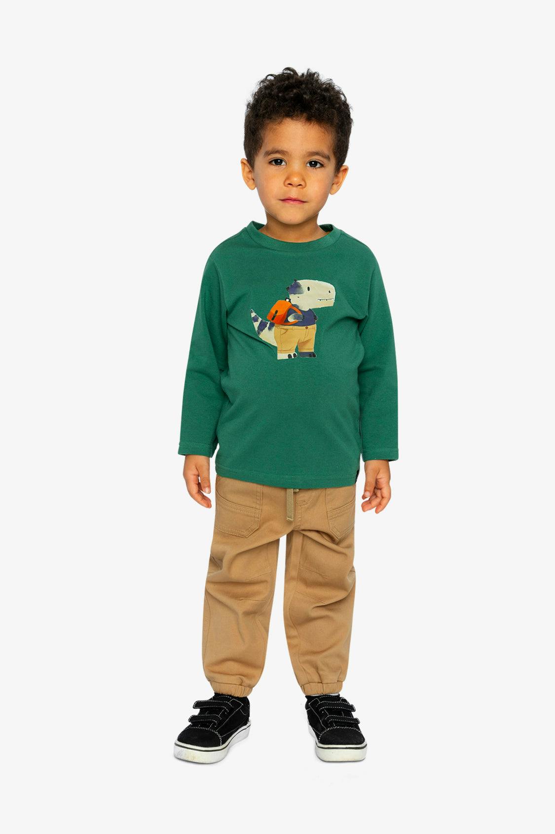 Long Sleeve Organic Cotton T-Shirt Green