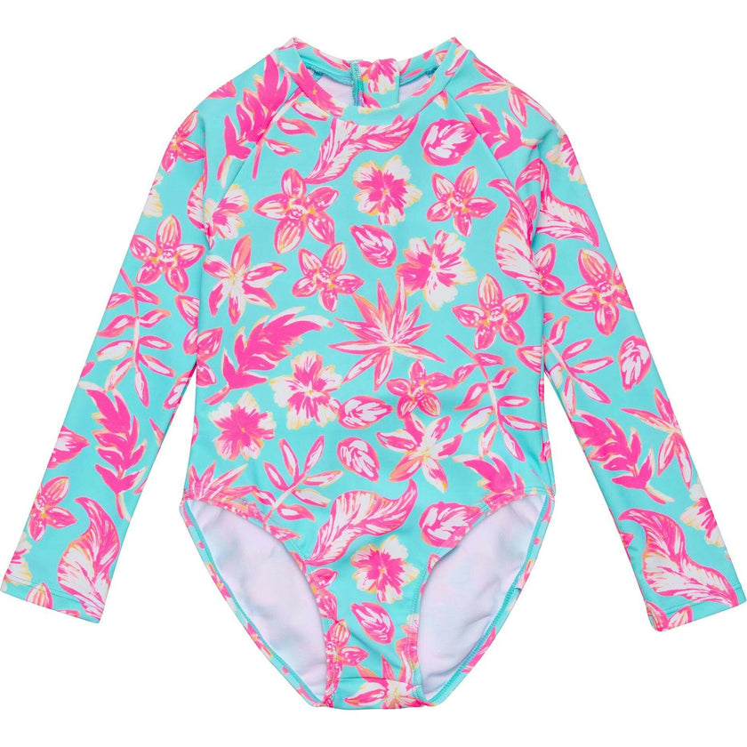 Tropical Glow Recycled LS Surf Suit