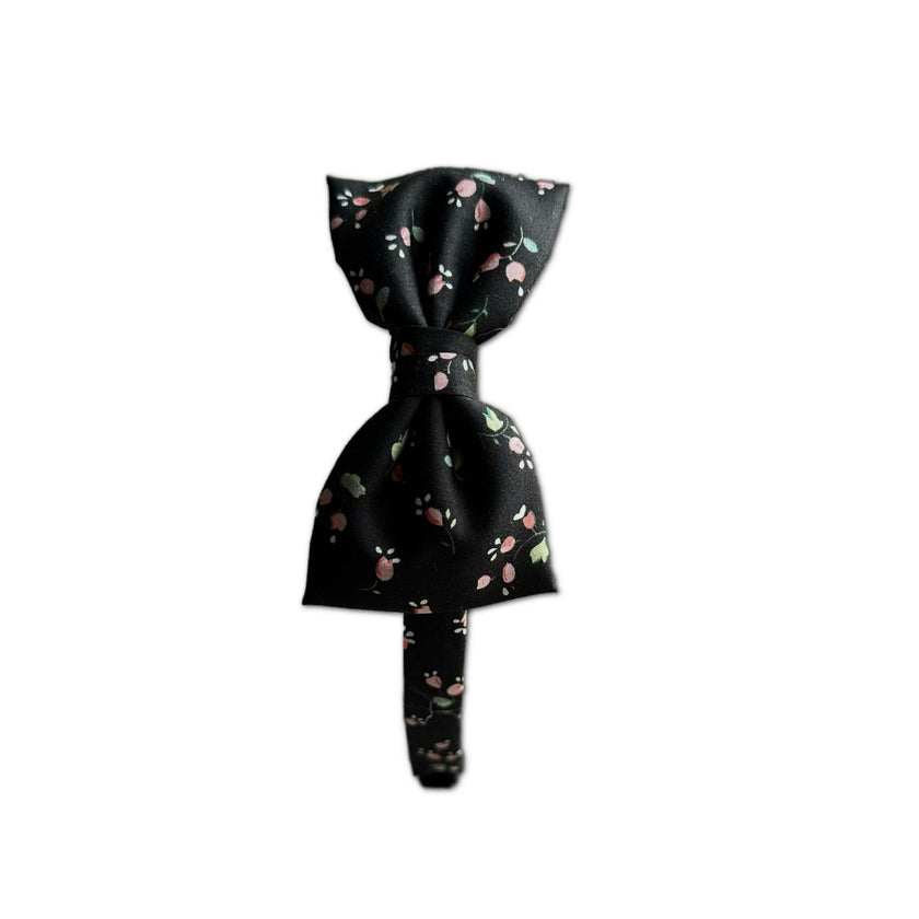 Liberty of London Bow Headband, Black/Pink Floral