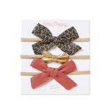 The Frankie Three Bow Mini Headband Set