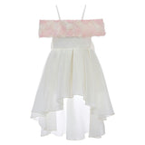 White Claire Cascade Rose Dress