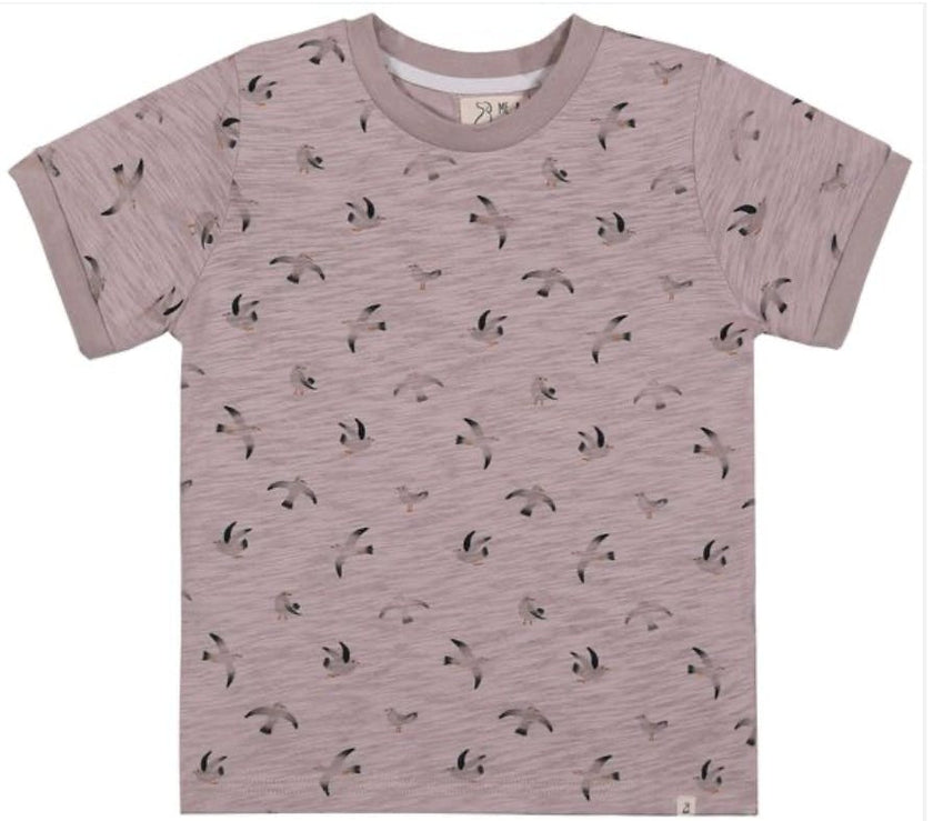MOUSEHOLE GREY SEAGULLS All over Printed Tee