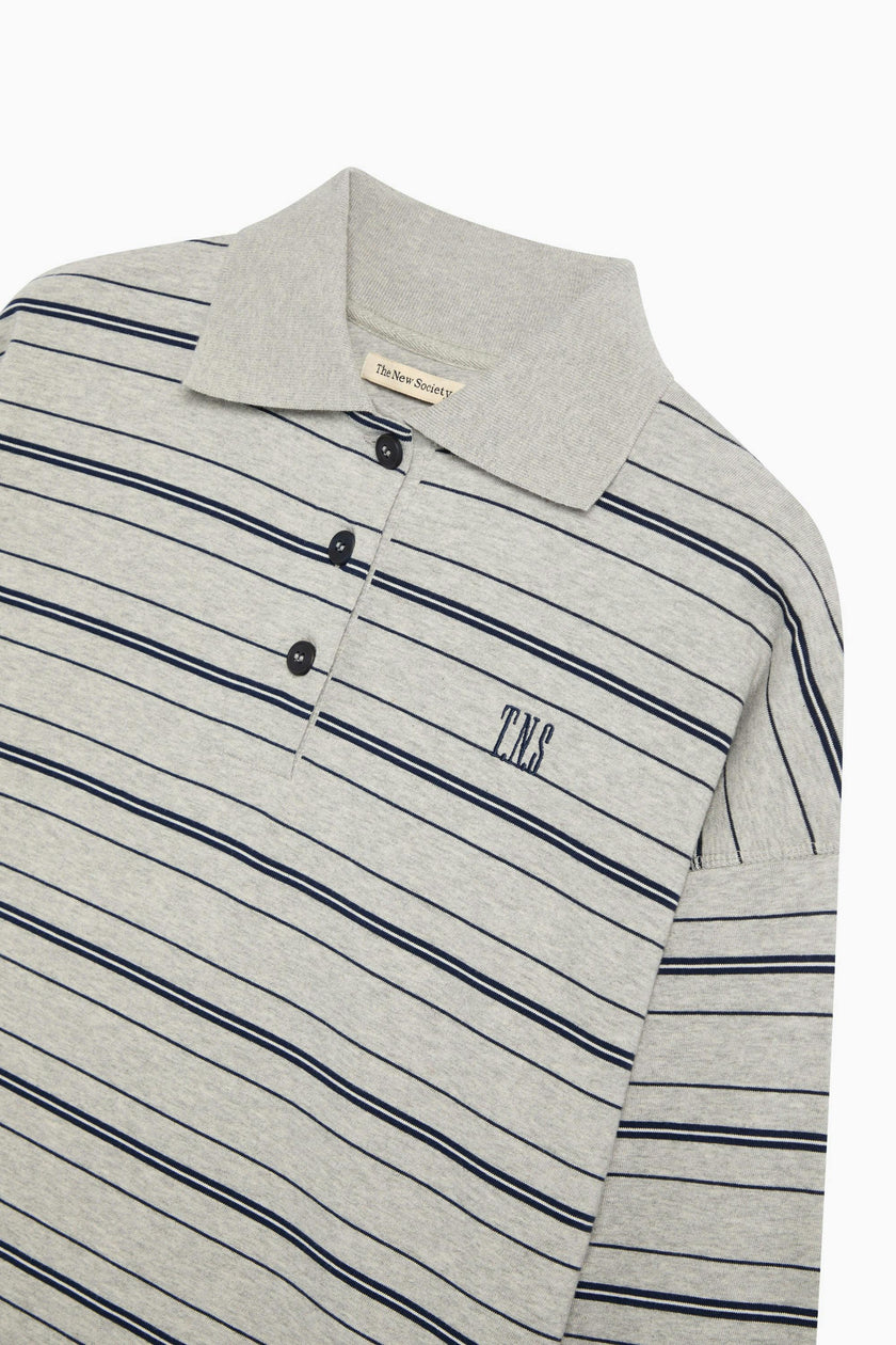 Ona Woman Polo Black Iris Stripe