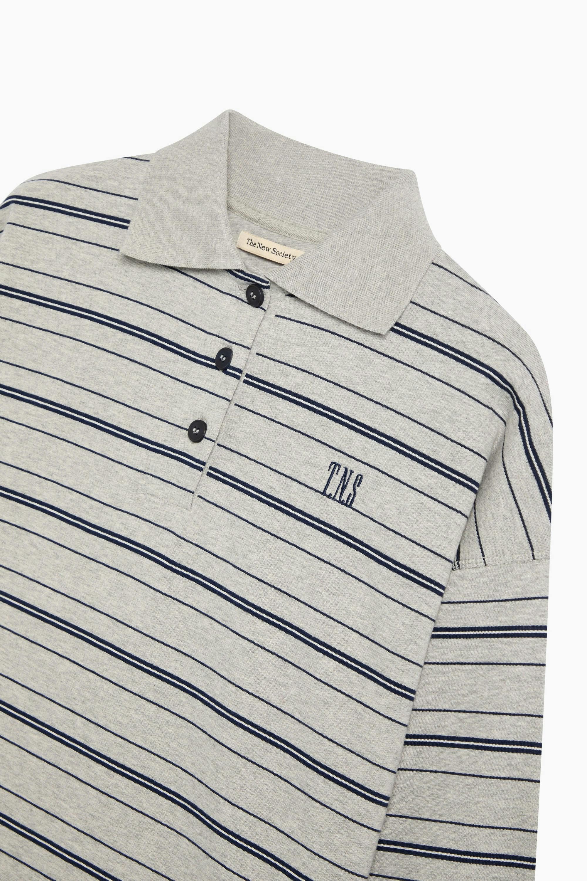 Ona Woman Polo Black Iris Stripe