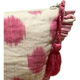 La Plage Ruffle Pouch Pink Ikat