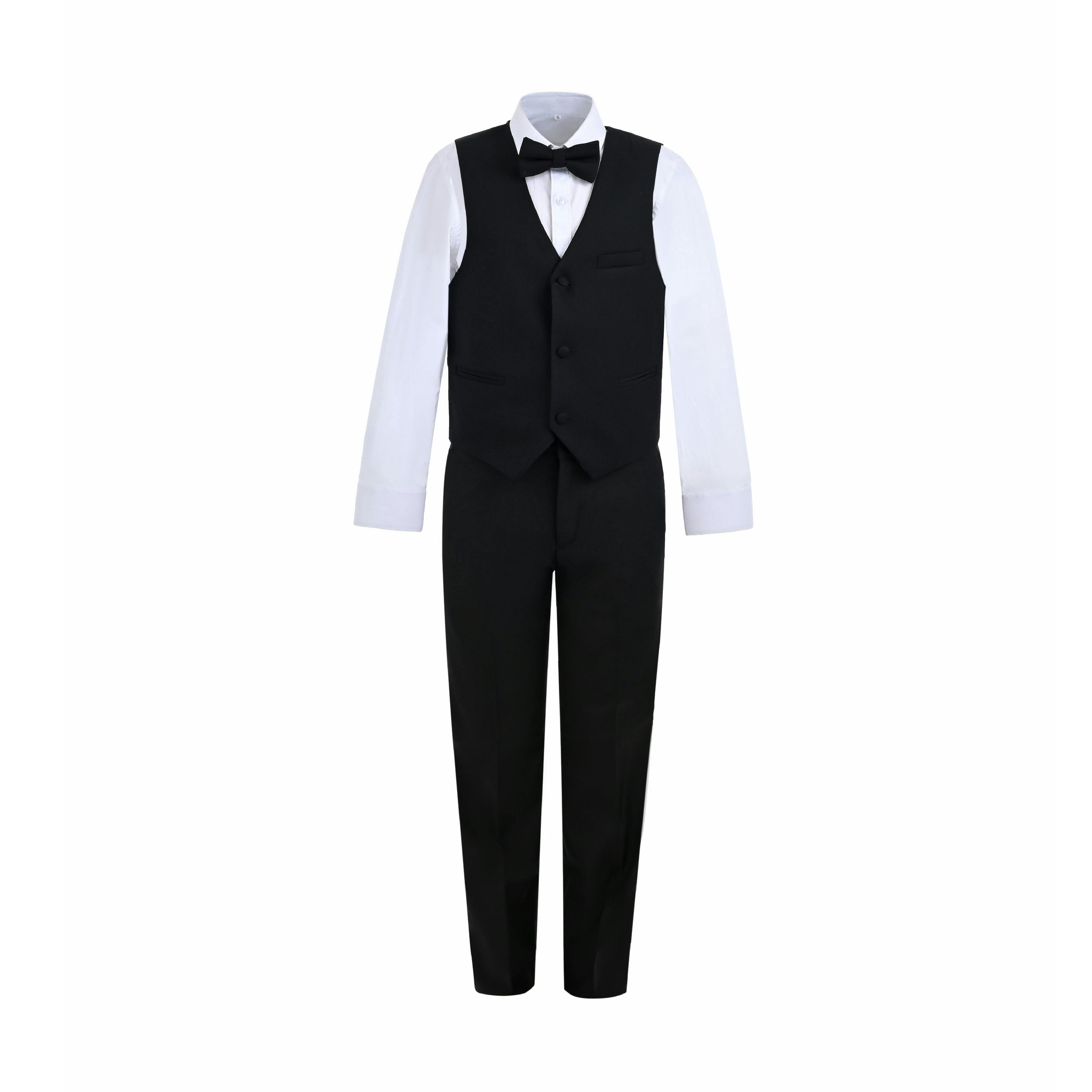 Black Serge Formal Vest & Bow Tie Suit Set