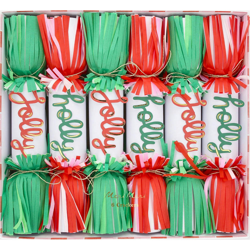 Jolly Holly Fringe Crackers