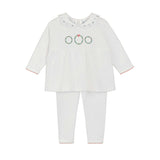 Girls Holiday Wreath Cotton 2-Piece Set