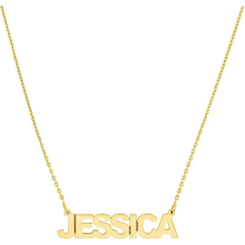 Block Letter Nameplate Necklace